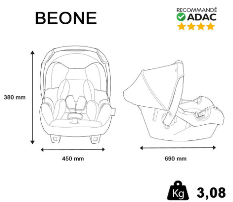 Siège auto coque Groupe 0+