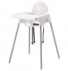 Chaise haute avec tablette et coussin
