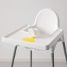 Chaise haute avec tablette et coussin